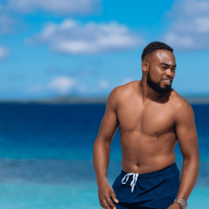 Fit male on the beach